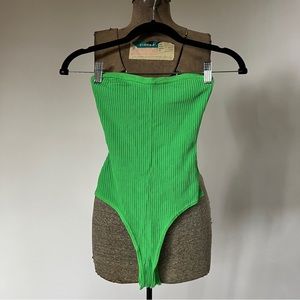 REVOLVE | green ribbed bodysuit